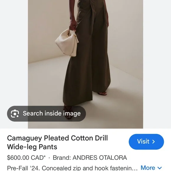 Andres Otalora  Bauta Puff-Sleeve Cotton Drill Bustier Top - Picture 2 of 2